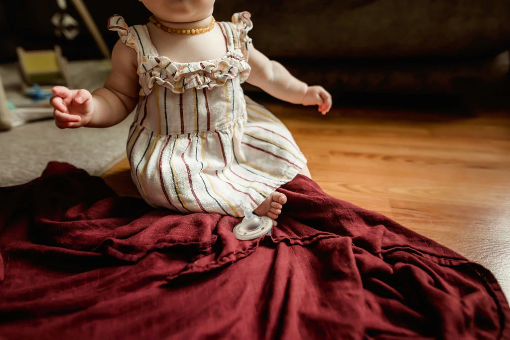 Swaddle Blanket - Maroon - Image 3